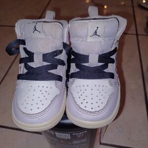 Jordan Kids White and Black Sneakers